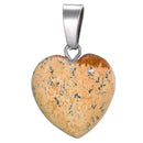 aqasha® Anhänger Achat beige - Halskette - Herzform (1,6x1,6 cm)