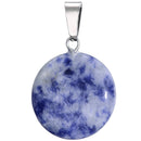 aqasha® Anhänger Achat blau - Halskette - Scheibe (2,1x2,1 cm)