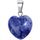 aqasha® Anhänger Achat blau & weiß - Halskette - Herzform (1,6x1,6 cm)