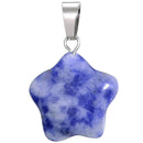 aqasha® Anhänger Achat blau & weiß - Halskette - Stern (1,9x1,9 cm)