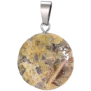 aqasha® Anhänger Achat braun - Halskette - Scheibe (2,1x2,1 cm)