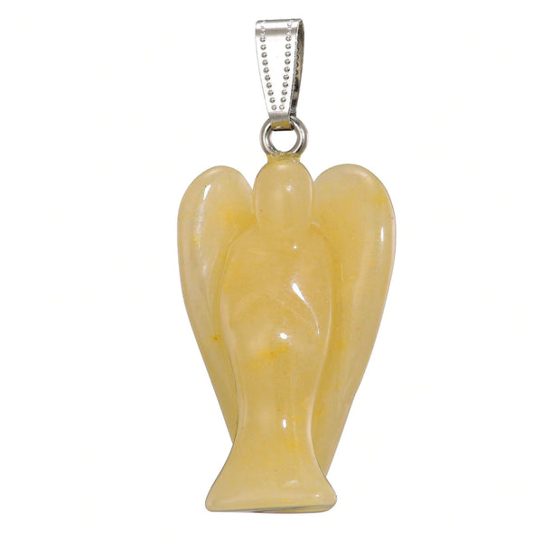 aqasha® Anhänger Achat gelb - Halskette - Engel (3,6x2,2 cm)