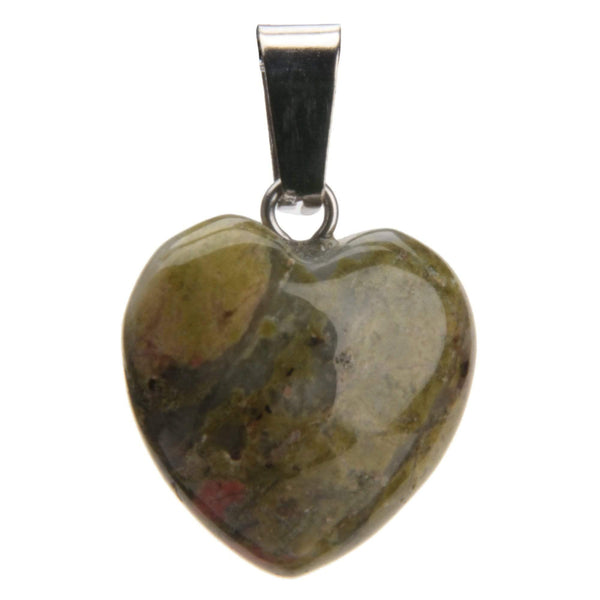 aqasha® Anhänger Achat grün - Halskette - Herzform (1,6x1,6 cm)