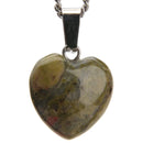 aqasha® Anhänger Achat grün - Halskette - Herzform (1,6x1,6 cm)