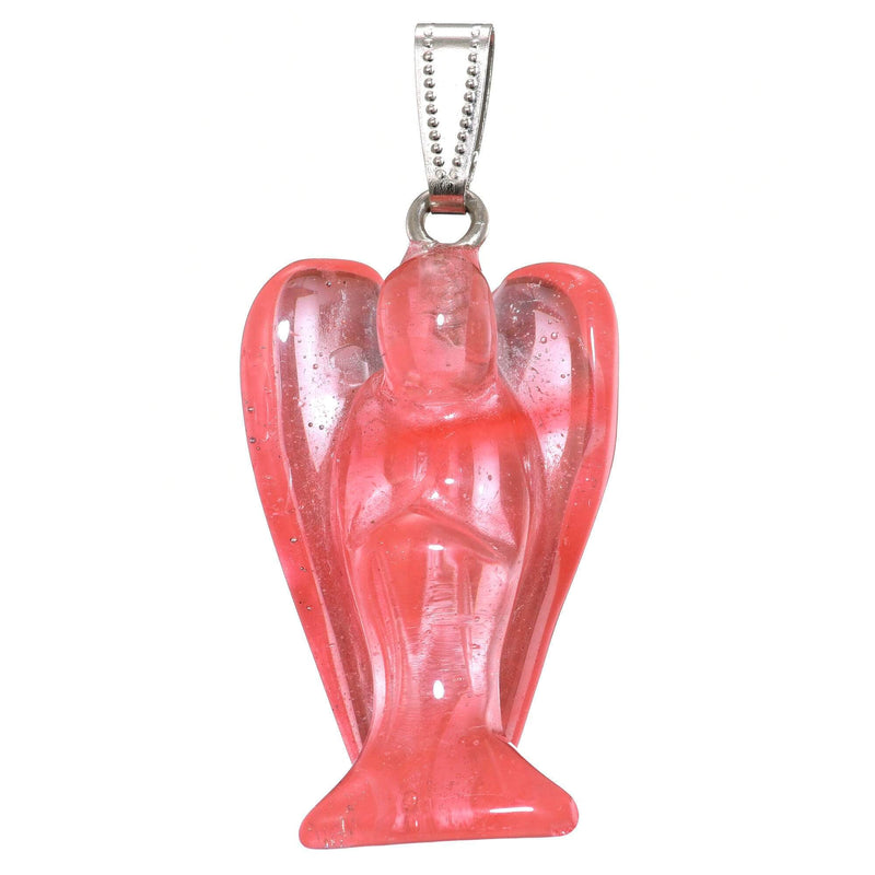aqasha® Anhänger Achat pink - Halskette - Engel (3,6x2,2 cm)