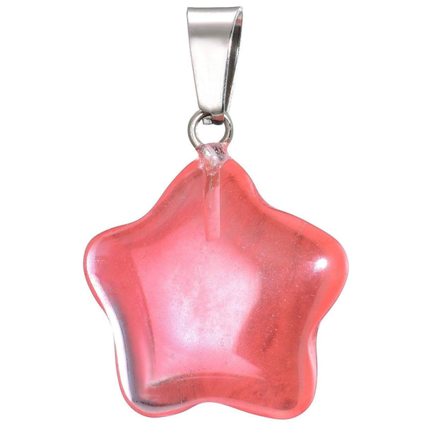 aqasha® Anhänger Achat pink - Halskette - Stern (1,9x1,9 cm)