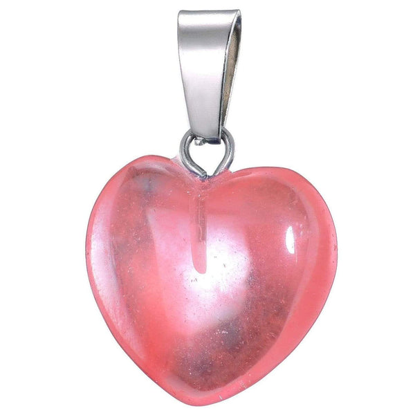 aqasha® Anhänger Achat Rosa - Halskette - Herzform (1,6x1,6 cm)
