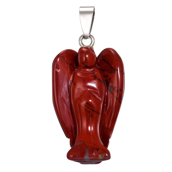 aqasha® Anhänger Achat rot - Halskette - Engel (3,6x2,2 cm)
