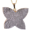 aqasha® Anhänger Achat silber - Anhänger für Halskette - Schmetterling (3,7x3,1 cm)