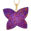 aqasha® Anhänger Achat violett - Anhänger für Halskette - Schmetterling (3,7x3,1 cm)
