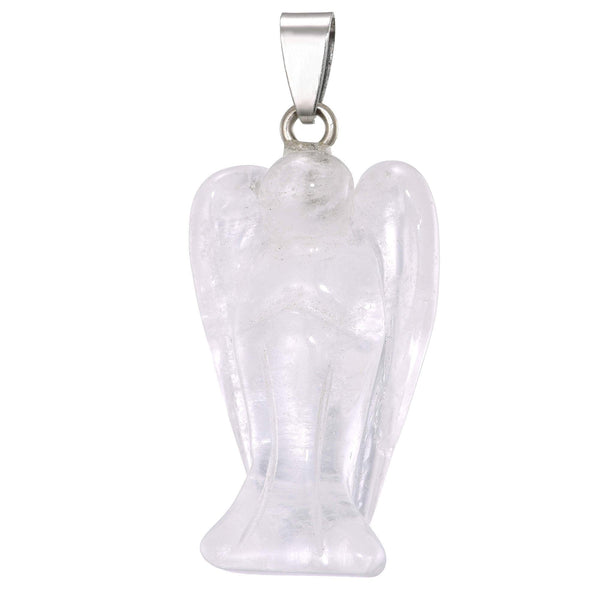 aqasha® Anhänger Achat weiß - Halskette - Engel (3,6x2,2 cm)