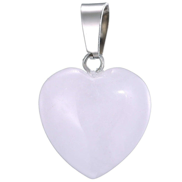 aqasha® Anhänger Achat weiß - Halskette - Herzform (1,6x1,6 cm)