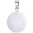 aqasha® Anhänger Achat weiß - Halskette - Scheibe (2,1x2,1 cm)