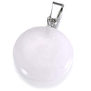 aqasha® Anhänger Achat weiß - Halskette - Scheibe (2,1x2,1 cm)