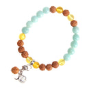 aqasha® Armband Amazonit & Bernstein - Mala Gebetsarmband - Kugeln (0,8 cm)