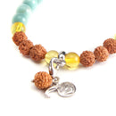 aqasha® Armband Amazonit & Bernstein - Mala Gebetsarmband - Kugeln (0,8 cm)