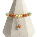 aqasha® Armband Amazonit & Bernstein - Mala Gebetsarmband - Kugeln (0,8 cm)