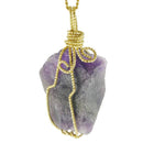 aqasha® Anhänger Amethyst - Halskette - Rohstein (4x4 cm)