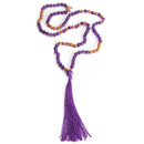aqasha® Halskette Amethyst - Mala Gebetskette - Kugeln (0,6 cm)