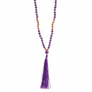 aqasha® Halskette Amethyst - Mala Gebetskette - Kugeln (0,6 cm)