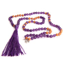 aqasha® Halskette Amethyst - Mala Gebetskette - Kugeln (0,6 cm)