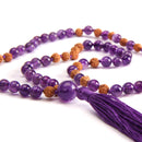 aqasha® Halskette Amethyst - Mala Gebetskette - Kugeln (0,6 cm)