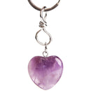 aqasha® Amethyst - Schlüsselanhänger - Herz (3x2 cm)
