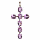 aqasha® Halskette Amethyst, Sterlingsilber 925 - Halskette - Kreuz groß