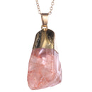 aqasha® Angel Aura rosa - Halskette - geschliffen (3,5x3,5cm)