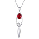 Maren Giertz Anhänger Anhänger Sonnenanbeterin "Stein des Glücks" rubinroter Schmuckstein