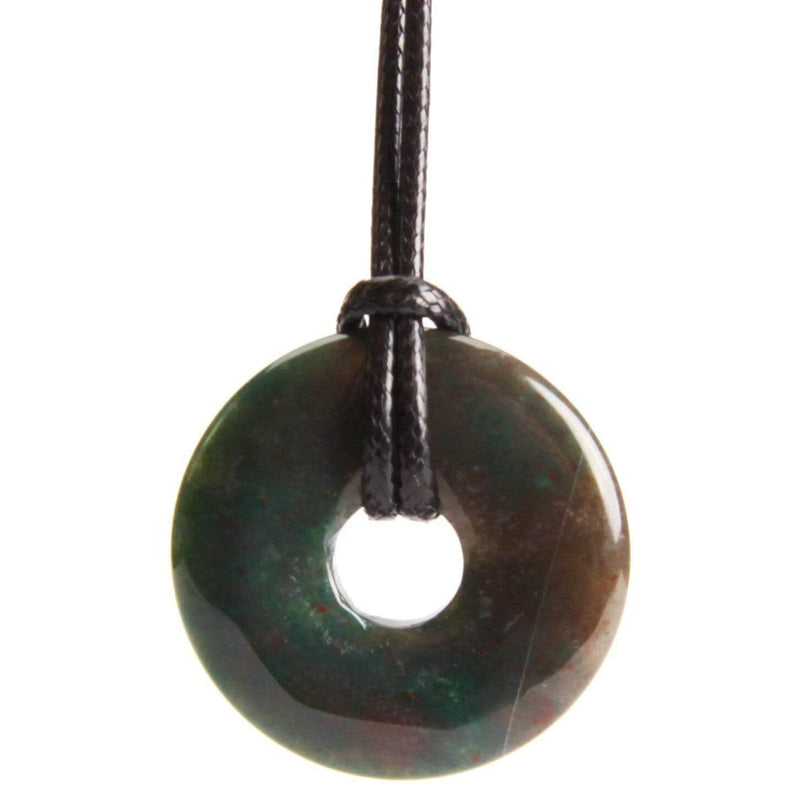 aqasha® Anhänger Zoisit mit Rubin - Donut für Halskette (3x3 cm)