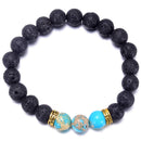 Isabell Giese Armband Aura Armband Vulkanstein & Achat-Perlen "Großzügigkeit"