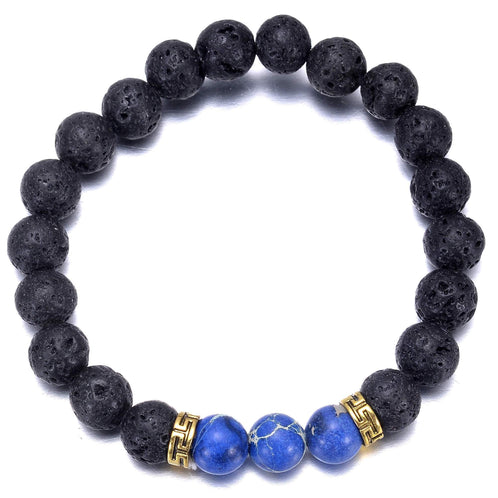 Isabell Giese Armband Aura Armband Vulkanstein & Achat-Perlen 