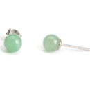 aqasha® Ohrringe Aventurin, Sterlingsilber 925 - Ohrstecker (1,8x1,2 cm)