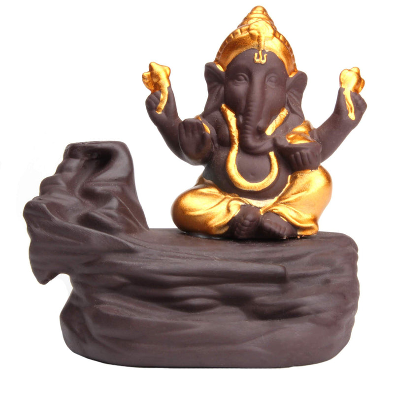aqasha® Räucherzubehör Backflow-Räucherkegelhalter Ganesha