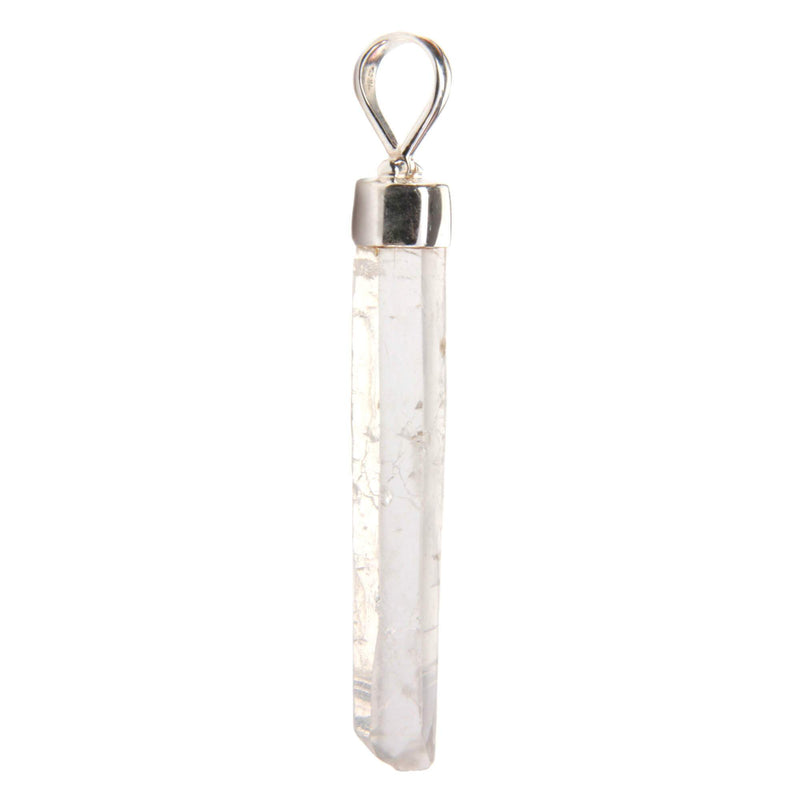 aqasha® Anhänger Bergkristall - Halskette - Stab (3x0,6 cm)