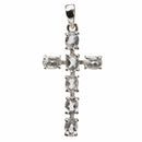 aqasha® Bergkristall, Sterlingsilber 925 - Halskette - Kreuz (4x2 cm)