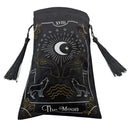 Beutel für Tarot mit Bändel, Der Mond, Schwarz