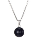 aqasha® Anhänger Blauer Sandstein - Halskette - Kugel (1,4x1,4 cm)