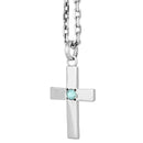 aqasha® Anhänger Blautopas, Sterlingsilber 925 - Halskette - Kreuz Anhänger (4x2,1 cm)