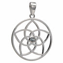 aqasha® Anhänger Blautopas, Sterlingsilber 925 - Halskette - Lotus (4,2x3,9 cm)