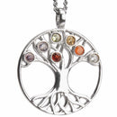 aqasha® Anhänger Blautops, Sterlingsilber 925 - Halskette - Lebensbaum (2,9x2,9cm)