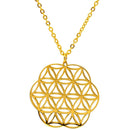 aqasha® Halskette Blume des Lebens Anhänger mit Halskette "Ordnung"