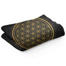 Linda Giese Kunstdruck Decke / 150x100 cm Blume des Lebens schwarzer Hintergrund - Kunstdruck