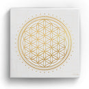 Linda Giese Kunstdruck Leinwand / 20x20 cm Blume des Lebens weißer Hintergrund - Kunstdruck