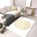 Linda Giese Kunstdruck Teppich / 140x90 cm Blume des Lebens weißer Hintergrund - Kunstdruck