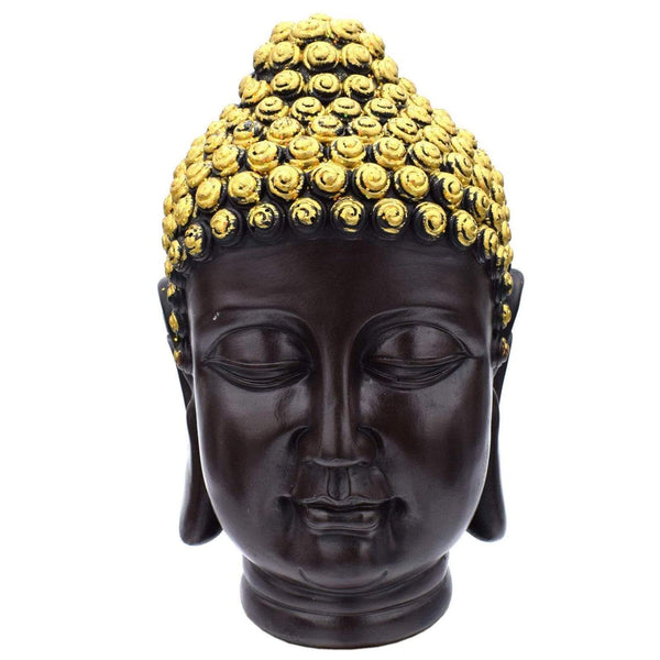 aqasha® Deko Buddha-Kopf 26 cm gold