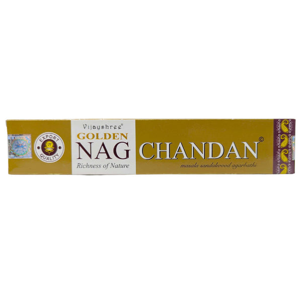 Vijayshree Golden Nag Chandan Masala Sandalwood Agarbathi, Sandelholz Räucherstäbchen, 15g, 21cm, Brenndauer 40min