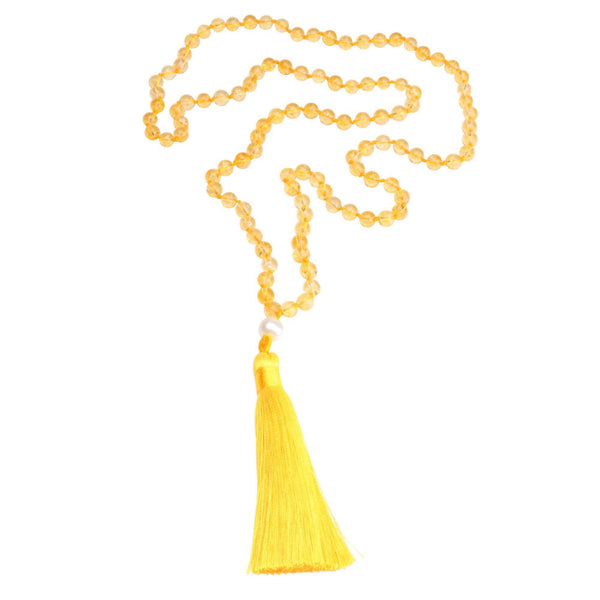 aqasha® Halskette Citrin - Halskette - Mala Gebetskette (52x0,5 cm)
