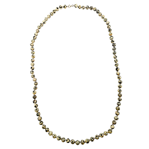 Dalmatian stone necklace large (Ø 8mm / 80cm)